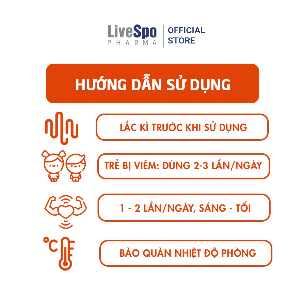 Combo 3 Hộp Xịt mũi, họng chứa Bào tử lợi khuẩn Livespo Navax chuyên dụng [Mua 3 tặng 1] Hộp 10 ống