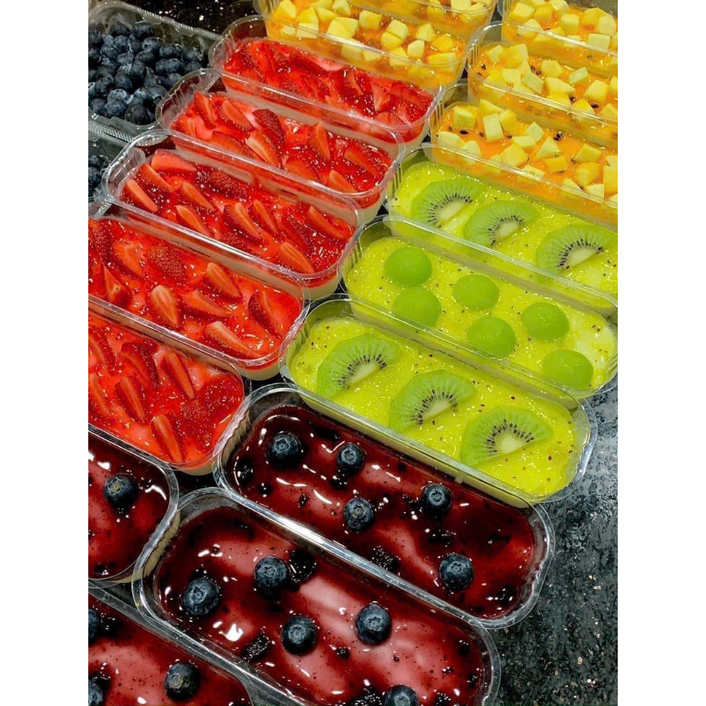 [10->50 cái] Hộp chữ nhật dài XY599 đựng 300g bánh Mousse, Tiramisu, bánh lạnh, Su kem