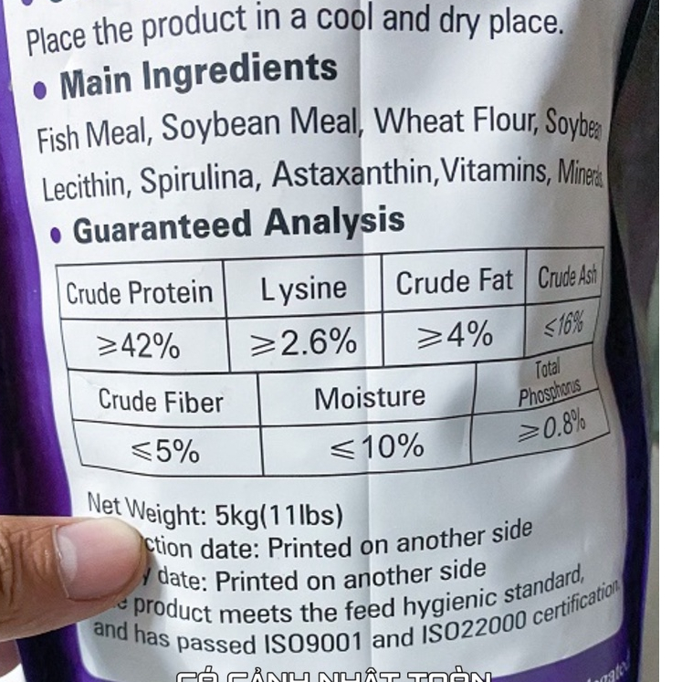 AQUAMASTER HI GROWTH 42% PROTEIN CÁ KOI CHIẾT LẺ BAO 5KG