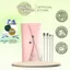 Set Cọ Trang Điểm Mắt 5 Cây VEECCI Trang Điểm Kèm Túi Da Hồng Pastel Đáng yêu