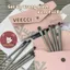 Set Cọ Trang Điểm Mắt 5 Cây VEECCI Trang Điểm Kèm Túi Da Hồng Pastel Đáng yêu