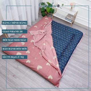 Áo bọc nệm topper 2 mặt có khoá kéo 1m 1m2 1m4 1m6 1m8 x 2m | Cotton Poly cao cấp | Carufu