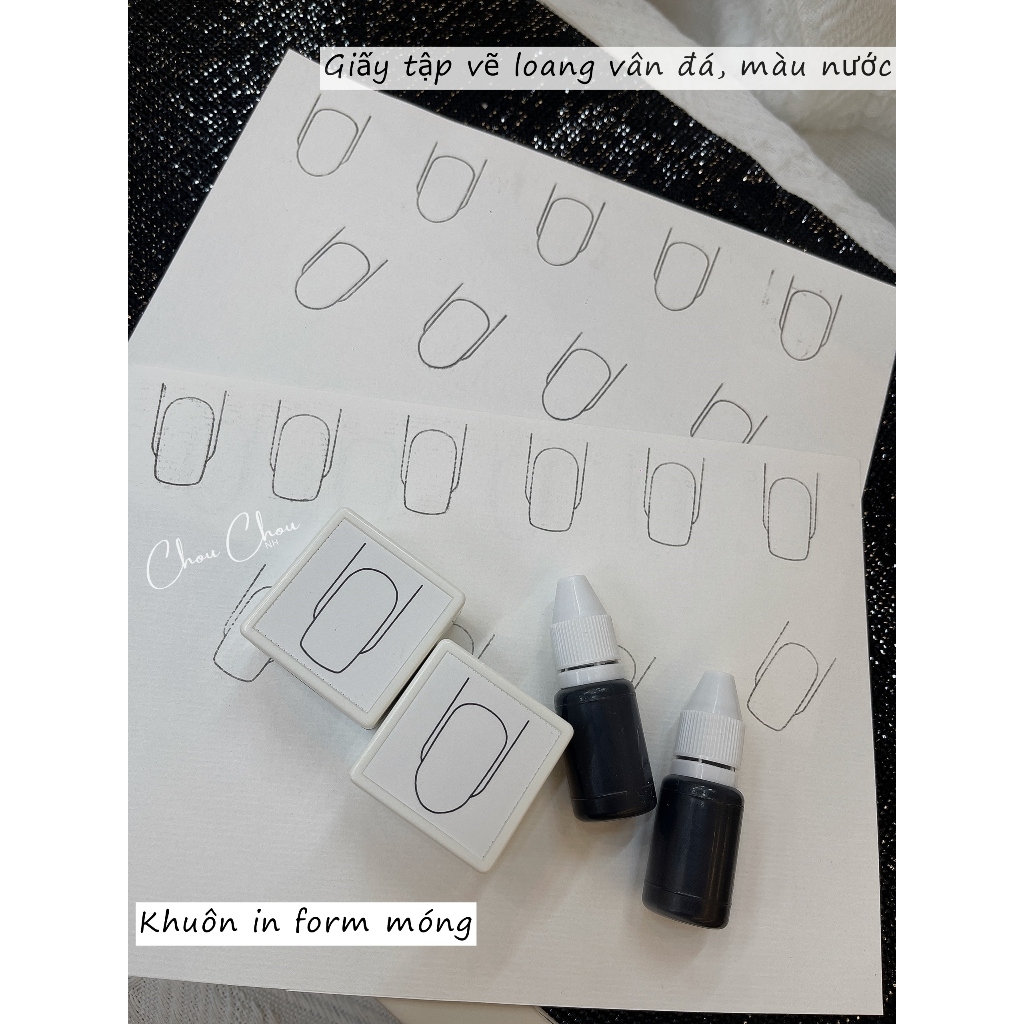 Giấy chuyên vẽ vân đá màu nước,Giấy vẽ màu nước ,khuôn in form móng trên giấy tập vẽ, dấu in form móng