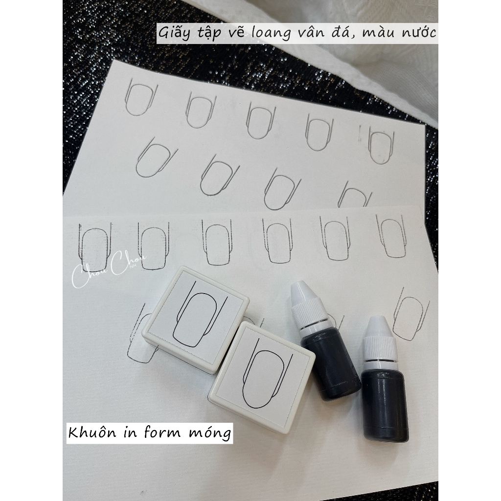 Giấy chuyên vẽ vân đá màu nước,Giấy vẽ màu nước ,khuôn in form móng trên giấy tập vẽ, dấu in form móng