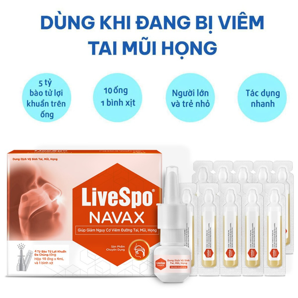 Combo 1 Livespo Navax sơ sinh(5 ống) và 1 Livespo Navax chuyên dụng (10 ống), tặng 1 Livespo Navax sơ sinh (5 ống)