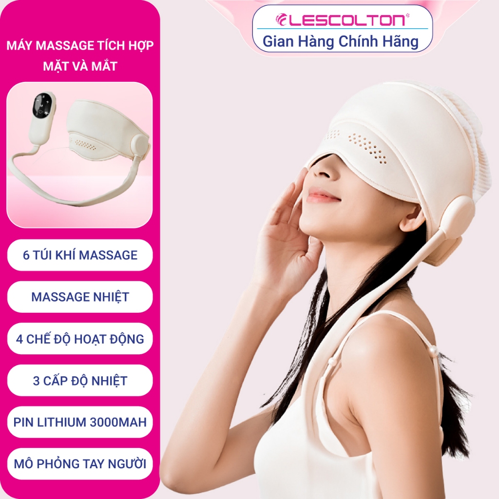 Ảnh Máy massage đầu tích hợp massage mắt Lescolton mát xa đầu, mát xa mắt giúp thư giãn , giảm đau mỏi, ngủ ngon giấc hơn 1