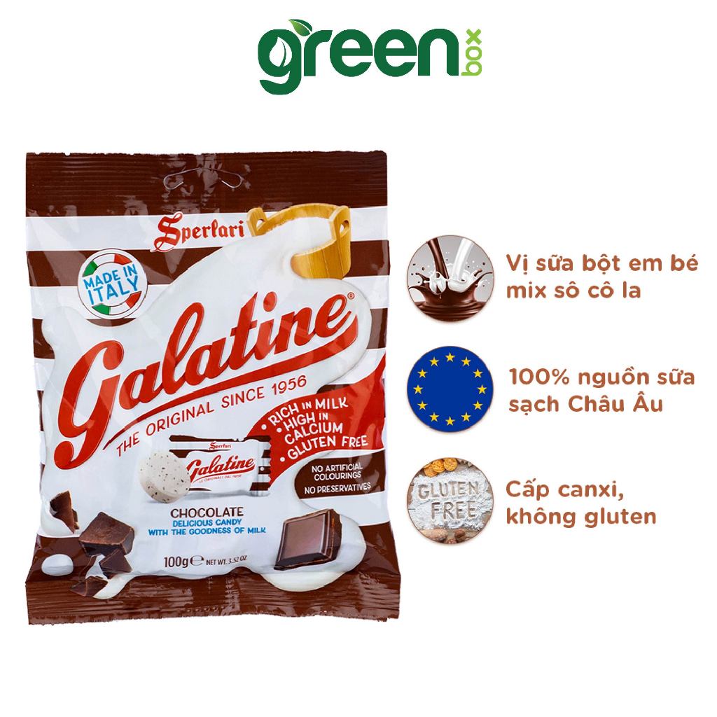 Ảnh Kẹo sữa Galatine Ý 100g, giàu Canxi hương socola 2