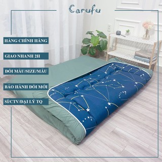 Ga nệm topper 1m x 2m Cotton Tici bo chun Mát lạnh giặt máy thoải mái | Carufu