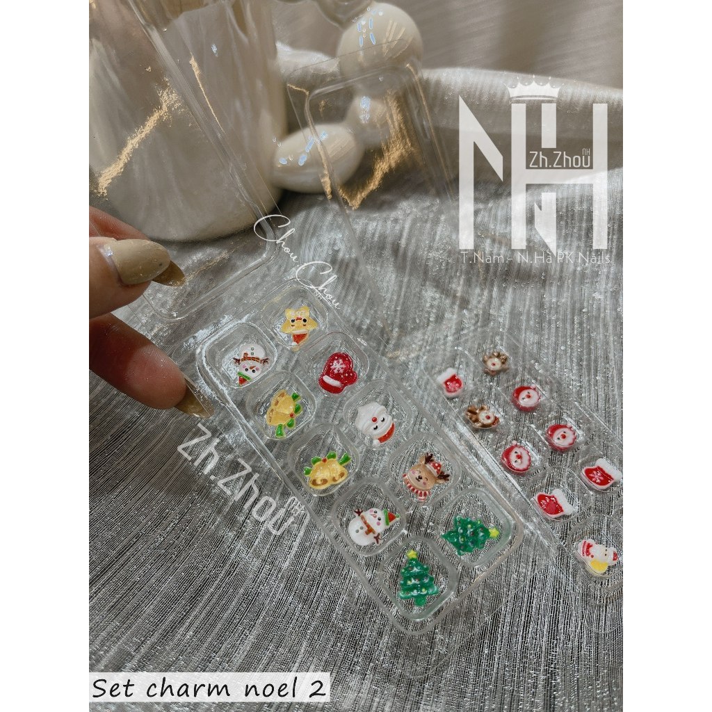 Set charm noel, charm gắn móng noel, charm noel, phụ kiện trang trí móng noel 2026