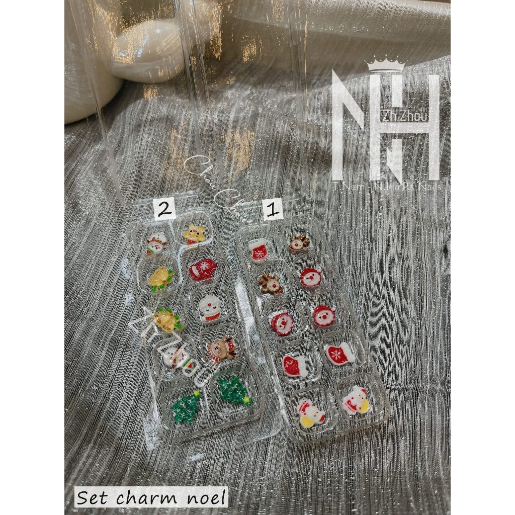 Set charm noel, charm gắn móng noel, charm noel, phụ kiện trang trí móng noel 2026