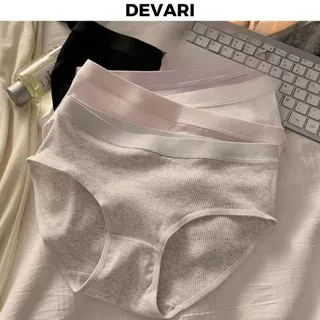 Quần lot nữ cotton gân tăm đáy lót kháng khuẩn khử mùi kiểu dáng trẻ trung năng động DEVARI L2416