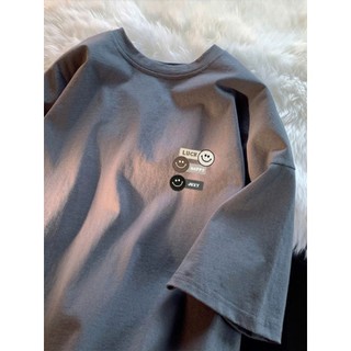 Áo thun phông nữ nam 3158 chất liệu cotton khô dày dặn form rộng tay lỡ KONOVA in hình luckyhappy