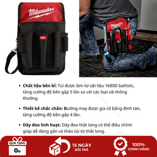 Túi đựng dụng cụ đa năng Milwaukee 48-22-8119 túi đồ nghề đa năng nhỏ gọn khi sử dụng, có 9 ngăn