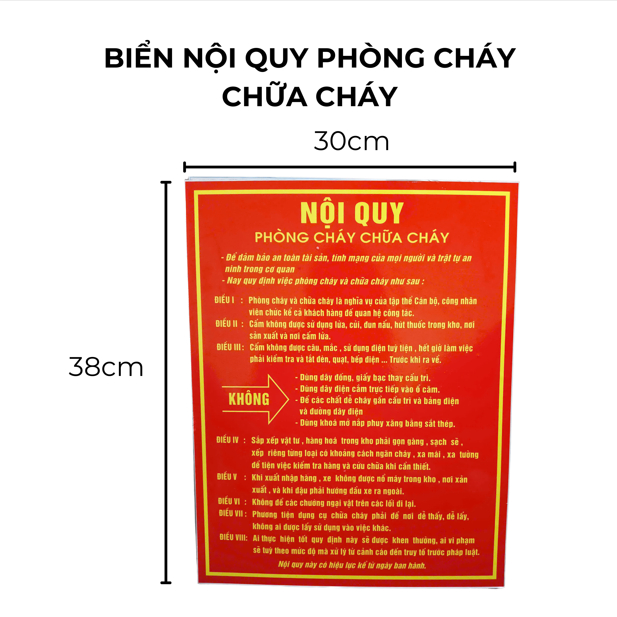 Bộ 4 biển tiêu lệnh cảnh báo PCCC- Bảng nội quy, bảng nhắc nhở, biển treo tường cho cửa hàng, văn phòng