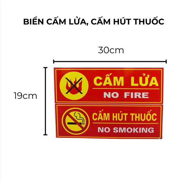 Bộ 4 biển tiêu lệnh cảnh báo PCCC- Bảng nội quy, bảng nhắc nhở, biển treo tường cho cửa hàng, văn phòng