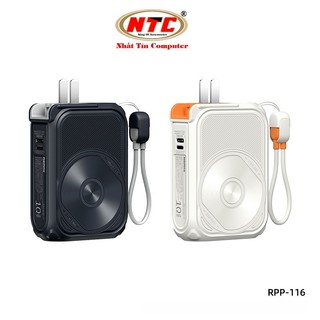 Sạc Dự Phòng không dây Remax RPP-116 10000mAh sạc Wireless 15W / TypeC & LaiNing in 18W, out 20W, có phích cắm sạc