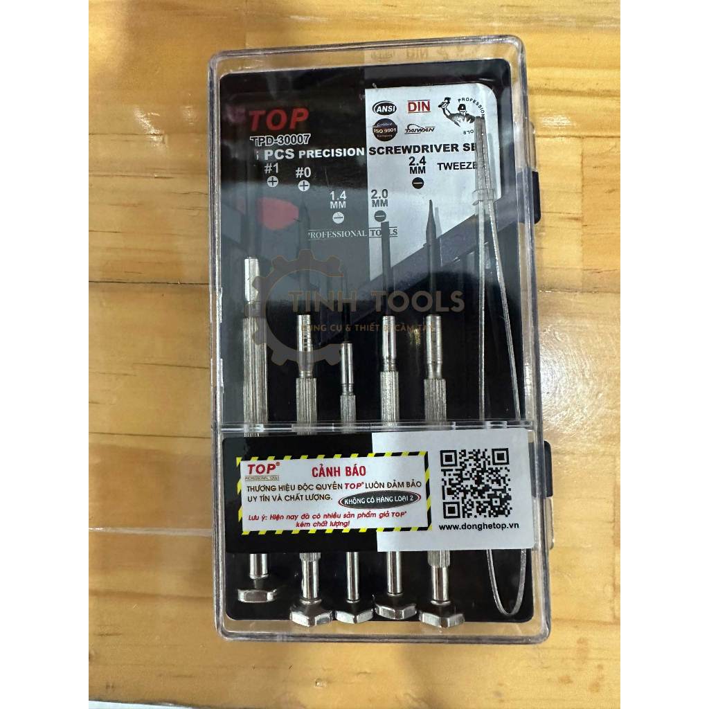 Bộ tua vít, tô vít, tuốt nơ vít sửa đồng hồ, laptop, bàn phím 6 cây (Có nhíp) TOP TPD-30007