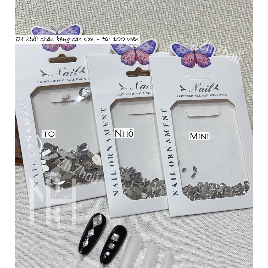 đá chân bằng trang trí móng 100 viên,đá khối chân bằng nhỏ, to phụ kiện nail, đá chân bằng mini