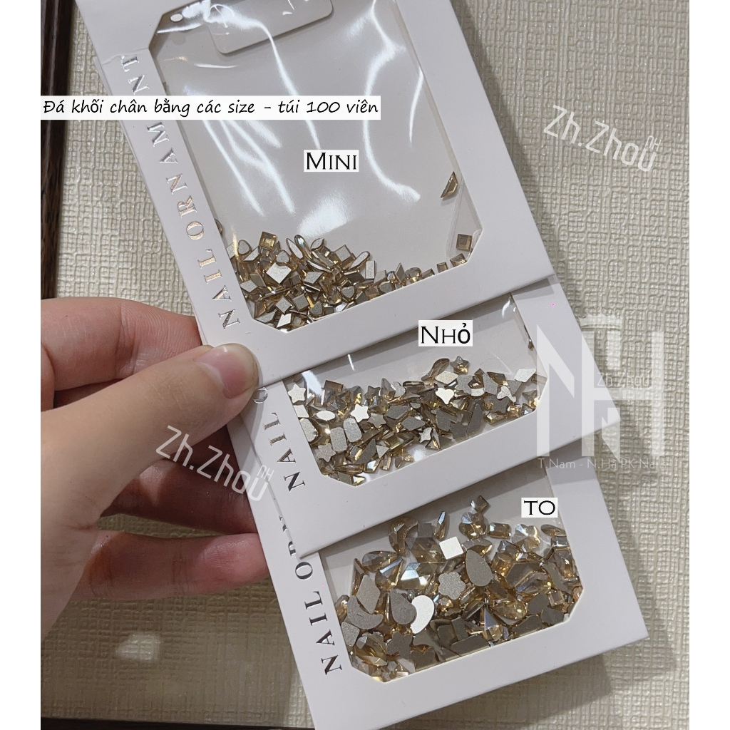 đá chân bằng trang trí móng 100 viên,đá khối chân bằng nhỏ, to phụ kiện nail, đá chân bằng mini