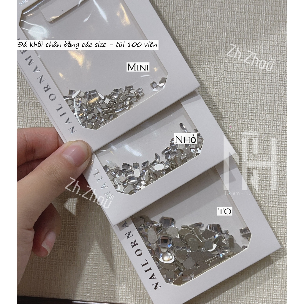 đá chân bằng trang trí móng 100 viên,đá khối chân bằng nhỏ, to phụ kiện nail, đá chân bằng mini