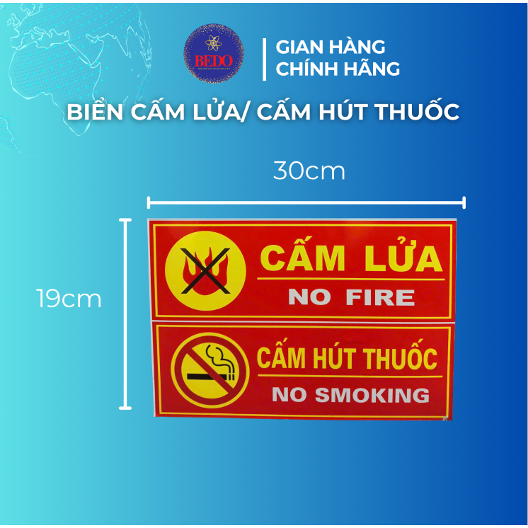 Biển Nội Quy PCCC BEDO Chất Liệu Cao Cấp Biển Tiêu Lệnh Cấm Hút Thuốc Cấm Lửa In Sắc Nét Bền Đẹp