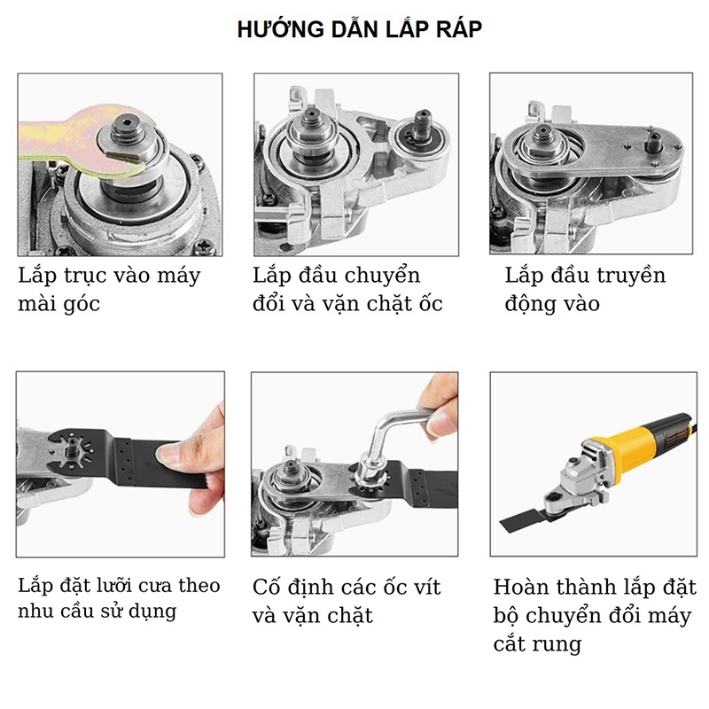 Bộ Cưa Rung Đa Năng Gắn Máy Mài Góc Máy M10 Cắt Khoét Lỗ Cưa Cắt Mài Chà Nhám