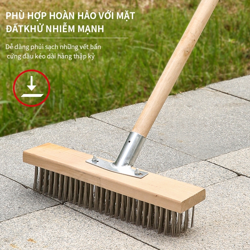 Chổi Sắt Mềm Rửa Rong Rêu 30cm Rửa Sàn Nhà Bể Bơi, Rửa Vách Tường Đa Năng