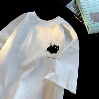 áo thun phông nữ nam 3158 form rộng unisex chất liệu cotton khô loại 1 KONOVA in hình BLACK CAT