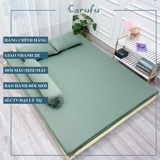 Bộ Ga Giường 4 Món Thun Lạnh Ý 2 Mặt Có Khóa Kéo CARUFU, Chất Thun Ý Cao Cấp Mát Mịn Pastel 1m, 1m2, 1m4, 1m6,1m8TY2-04