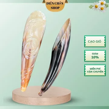 Ống Sừng Cạo Gió Trơn Cạo Gió Hình Hoa Dày - Day Huyệt, Massage Body - Dụng Cụ Diện Chẩn