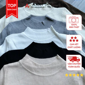 Áo Len Cổ 3 Phân Chất Liệu Len Thỏ, Form Free Size, Phong Cách Hàn Quốc Đơn Giản Mà Cá Tính