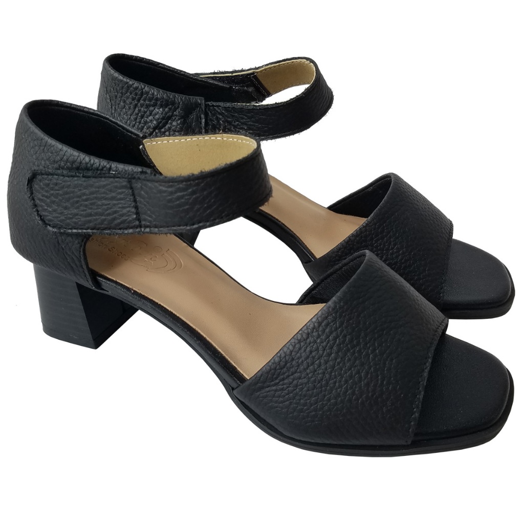 Giày sandal cao gót nữ da bò thật BIGGBEN cao 5 phân HKD881