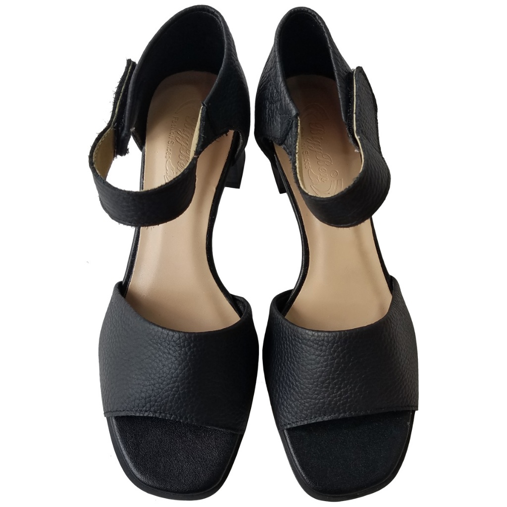 Giày sandal cao gót nữ da bò thật BIGGBEN cao 5 phân HKD881