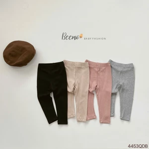Quần legging trơn màu bé gái, quần cotton tăm leggings dáng ôm trơn màu cho bé