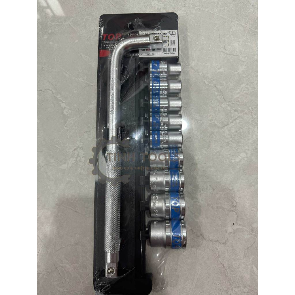 Bộ Típ | Tuýp 10 chi tiết 1/2 Cần cong lớn L hiệu Top và Tuýp 10mm - 24mm