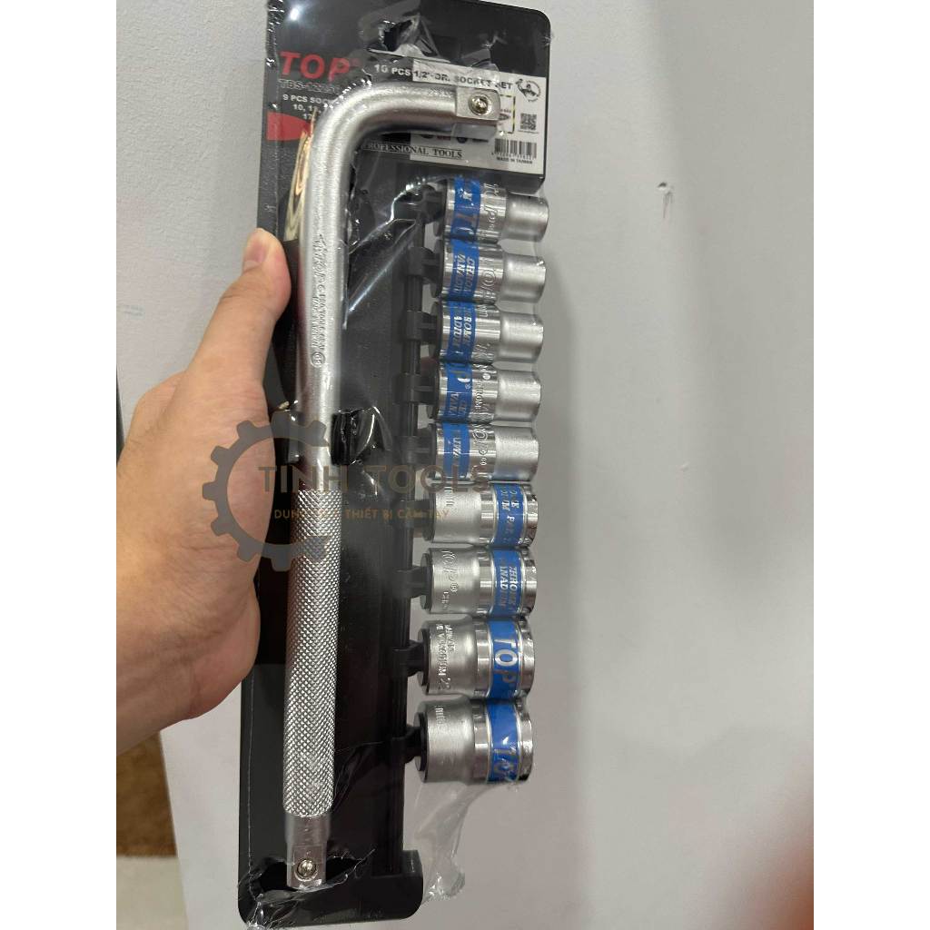 Bộ Típ | Tuýp 10 chi tiết 1/2 Cần cong lớn L hiệu Top và Tuýp 10mm - 24mm