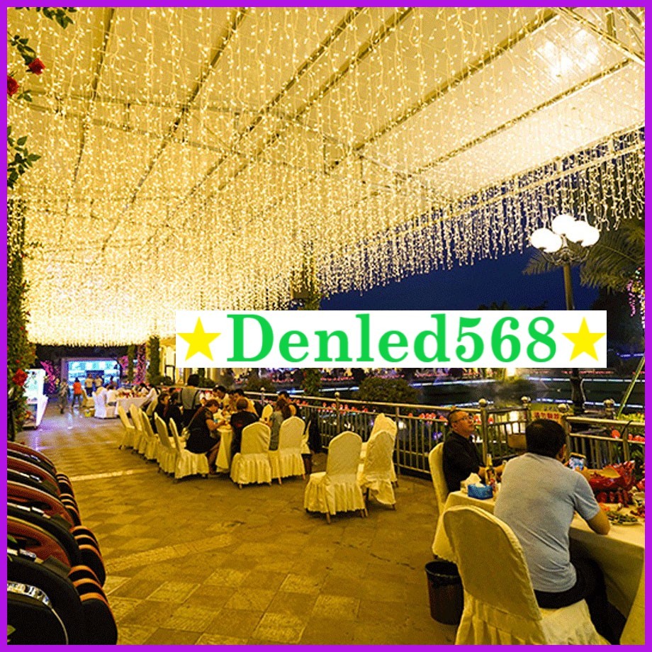 Đèn Led mành rủ trang trí sân vườn led rèm thả màn hàng quán cafe ngoài ...