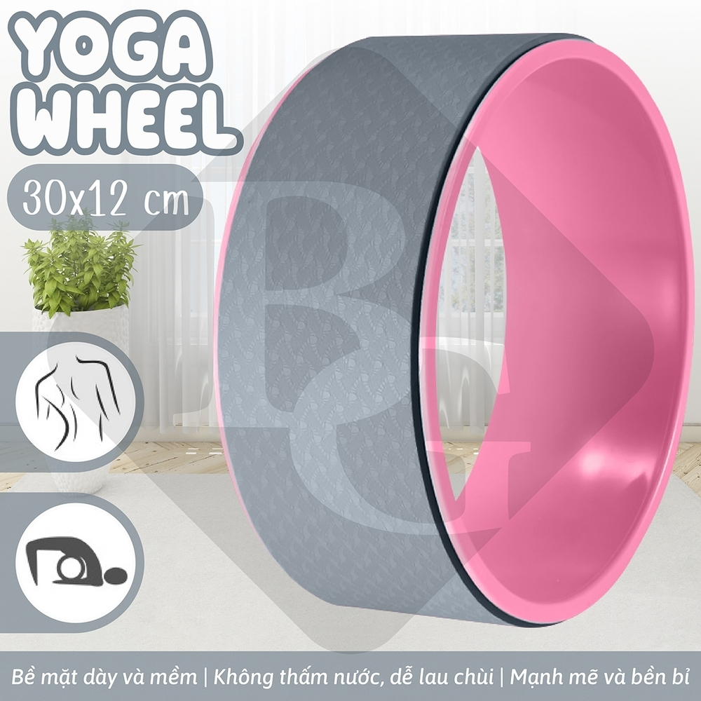 Ảnh BG Vòng Tập Yoga, Vòng Yoga Nhựa ABS 30X12CM Tập Lưng Cao Cấp- Yoga Wheel 2