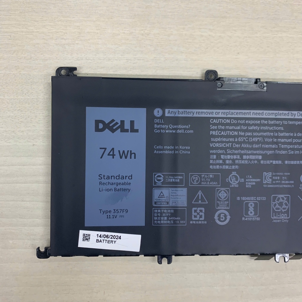 PIN DELL 7559 357F9 74WH Inspiron 15-5000 5576 5577, 15-7000 7557 7559 7566 7567 7759, 74WH 357F9
