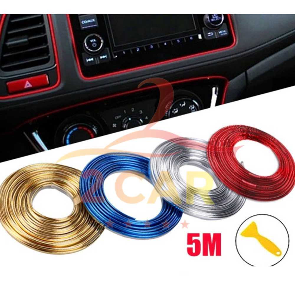 Chỉ Trang Trí Nội Thất Xe 3D- Cuộn 5m Chỉ Nẹp Viền Trang Trí Nội Thất Ô Tô Xe Hơi Chuyên Dụng