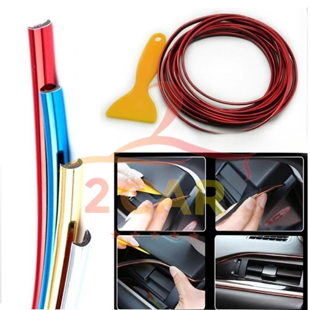 Chỉ Trang Trí Nội Thất Xe 3D- Cuộn 5m Chỉ Nẹp Viền Trang Trí Nội Thất Ô Tô Xe Hơi Chuyên Dụng