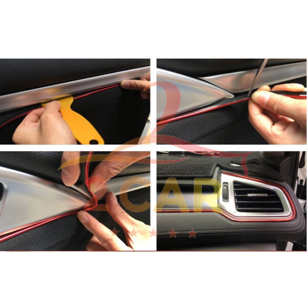 Chỉ Trang Trí Nội Thất Xe 3D- Cuộn 5m Chỉ Nẹp Viền Trang Trí Nội Thất Ô Tô Xe Hơi Chuyên Dụng