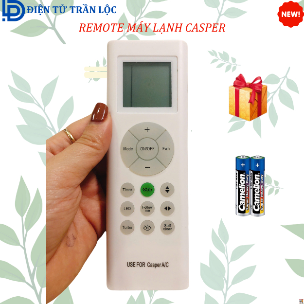 Điều khiển điều hòa CASPER, remote máy lạnh CASPER - Tặng kèm pin ...