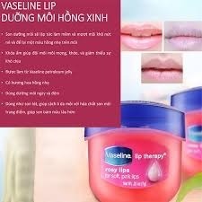 Son dưỡng môi Vaseline Therapy 7g Làm Mềm Và Mượt Môi Khô Có Màu Không Màu - Bebeau