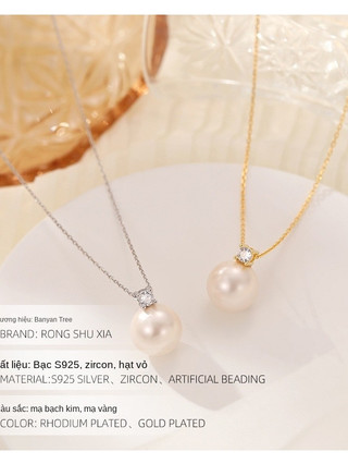Vòng Cổ Ngọc Trai S925 bạc dây chuyền Nữ Mặt Dây Ngọc Trai Bé Gái Tặng S31