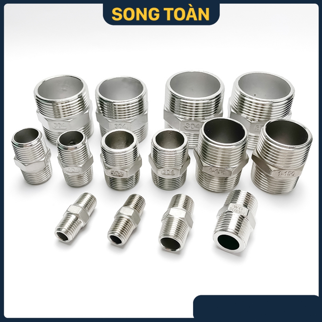 Kép Inox 304, Đầu Nối Ren Ngoài Inox 304 Phi 13 17 21 27 34 42 49 60 ...