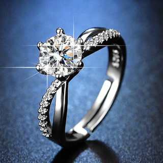 Có Thể Điều Chỉnh Kích Thước S925 Nhẫn Bạc Nữ Cao Cấp Moissanite Nhẫn Quà Tặng Cho Bạn Gái S24