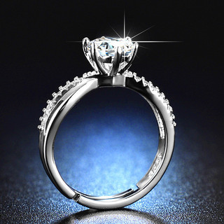 Có Thể Điều Chỉnh Kích Thước S925 Nhẫn Bạc Nữ Cao Cấp Moissanite Nhẫn Quà Tặng Cho Bạn Gái S24