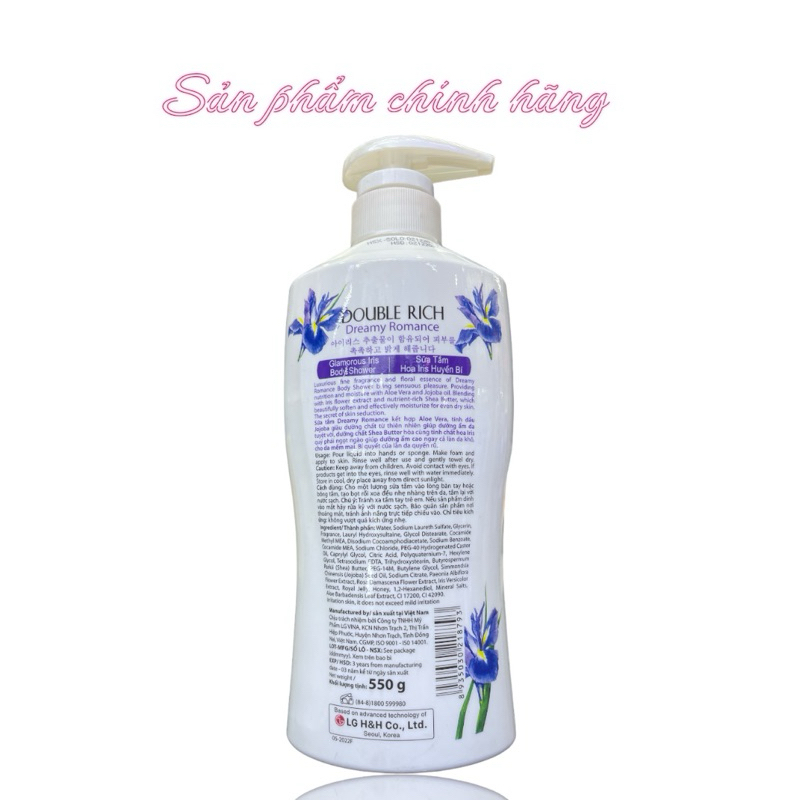 Sữa Tắm Double Rich 550g hương hoa Iris Huyền bí - màu tím