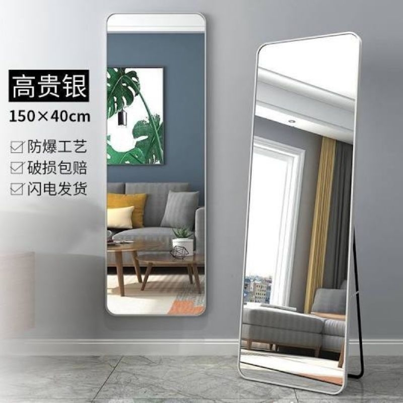 Gương soi toàn thân di động chống vỡ 3 màu khung trắng, đen, vàng 147x37cm